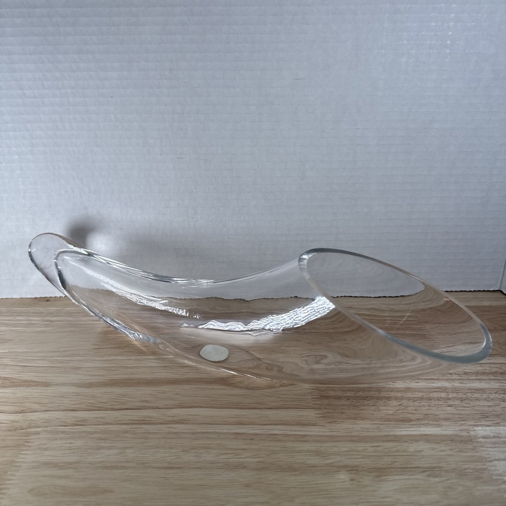 Beautiful Clear Glass Imperial Enterprises Horn Thick Vintage MCM 13.75"